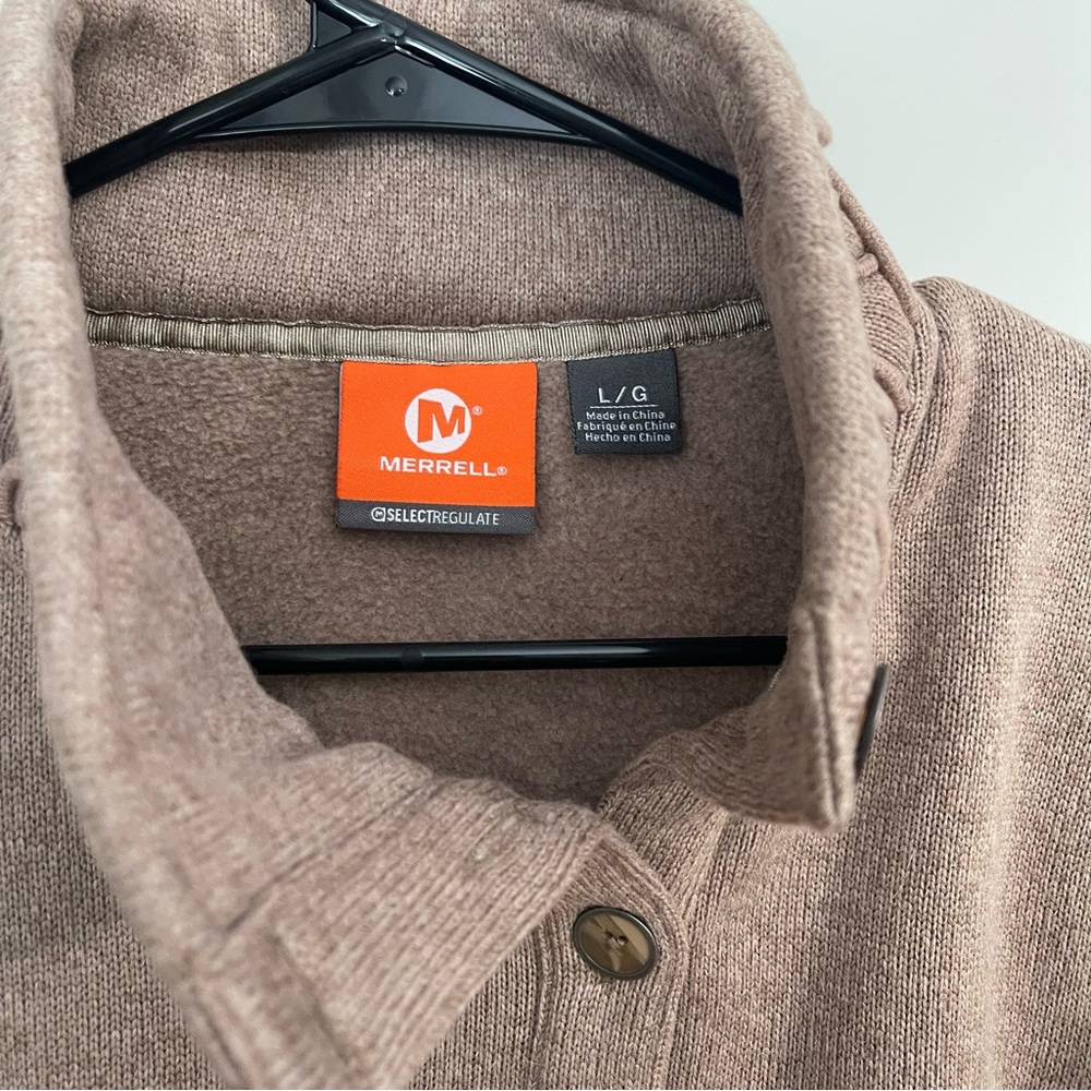 Merrell Button Up Sweatshirt Collared Womens Size… - image 4